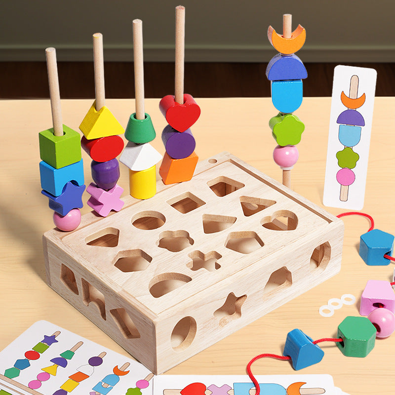 Wooden Shape Matching Puzzle for Screen-Free Learning