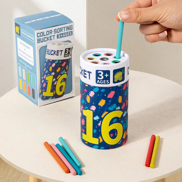 Color Sorting Bucket Toy for Toddler Fine Motor Play