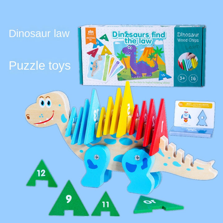 Dinosaur Wooden Puzzle Toy for Color & Number Skills