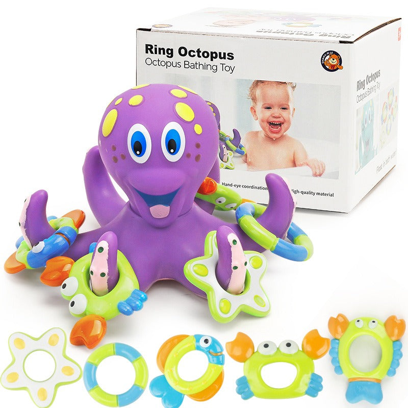 Children's Bath Toy Octopus Ring Toss Coordination Game