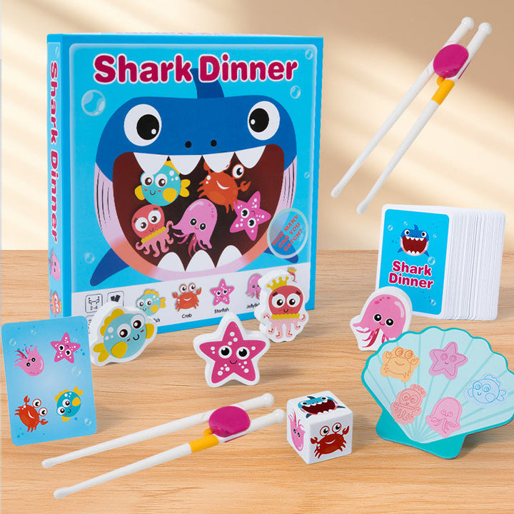 Kids Shark Feeding Game for Chopstick Skills & Fine Motor