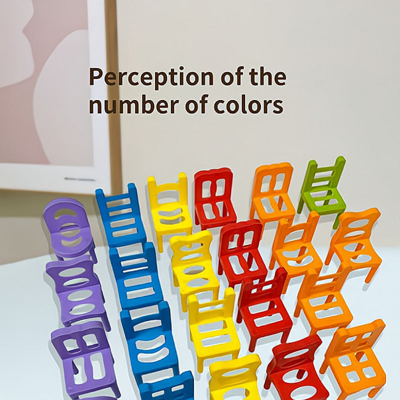 Stacking Chair Toy for Colorful Family Skill Play