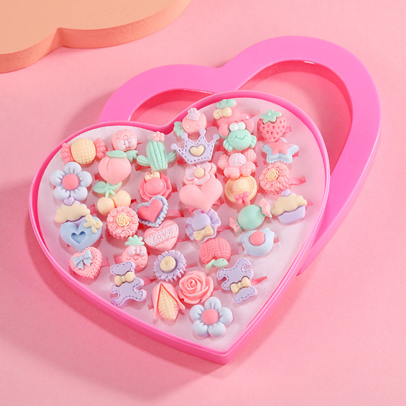 Children's Cartoon Rings Set for Colorful Dress-Up Fun