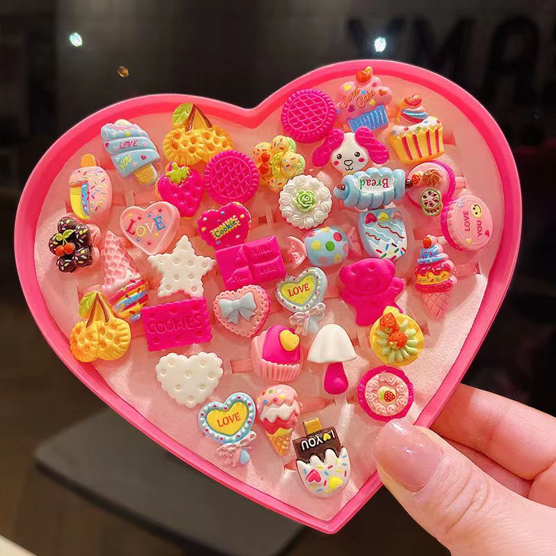 Children's Cartoon Rings Set for Colorful Dress-Up Fun
