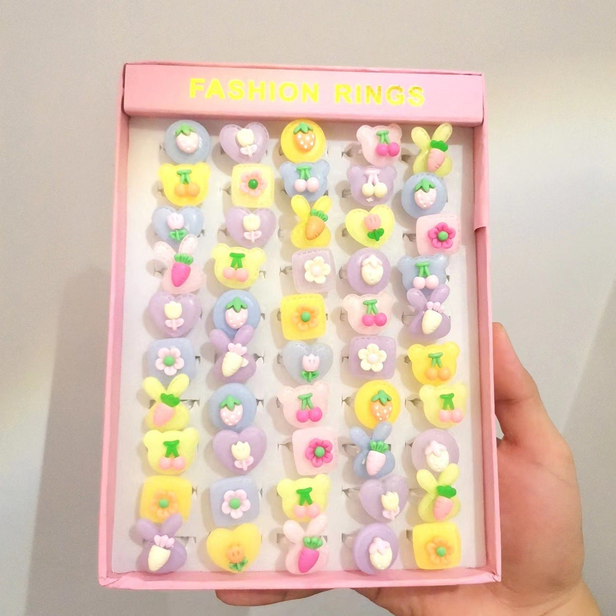 Children's Cartoon Ring Set for Colorful Dress-Up Fun