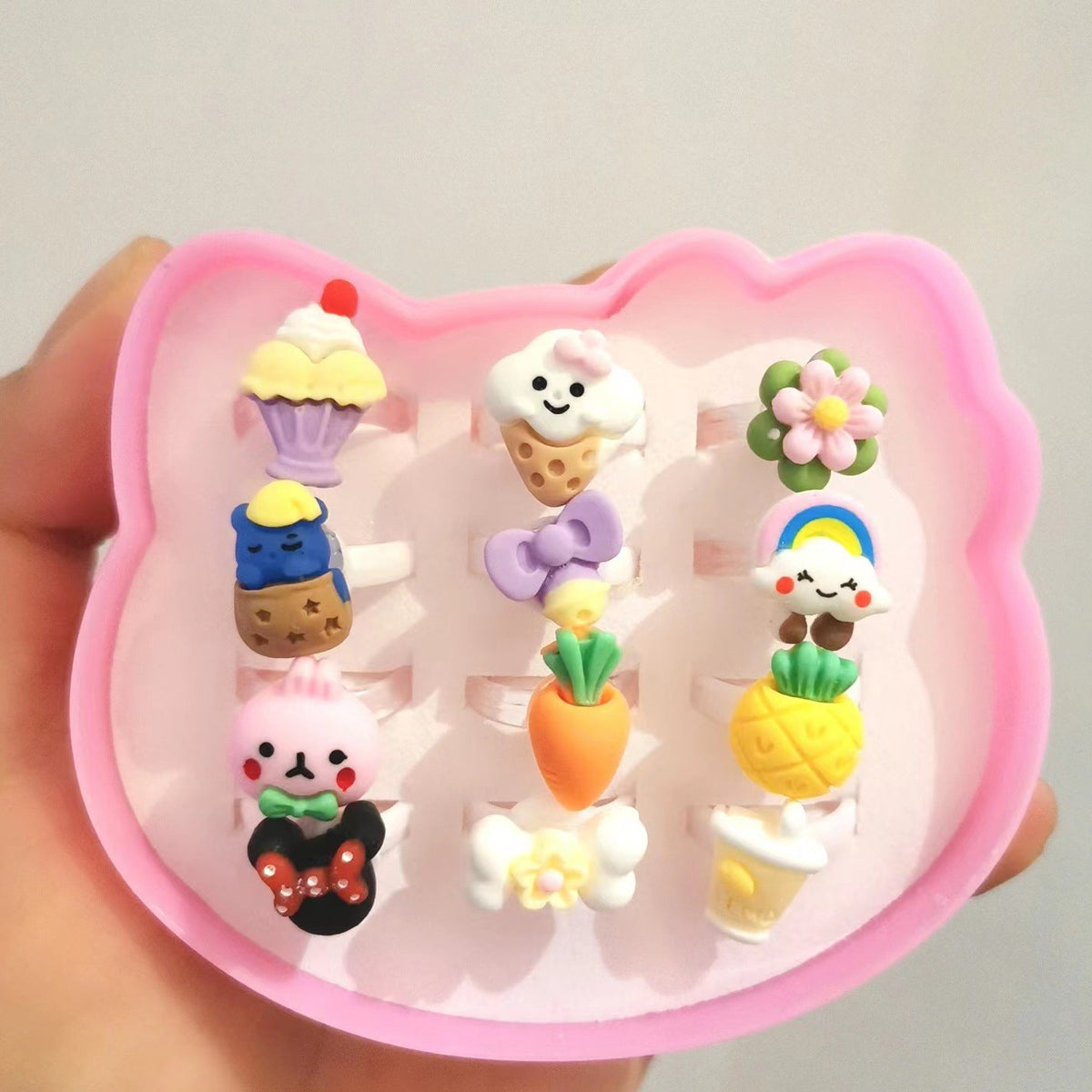 Children's Cartoon Ring Set for Colorful Dress-Up Fun
