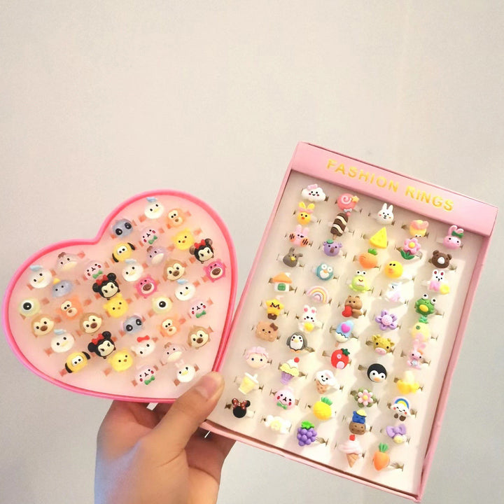 Children's Cartoon Ring Set for Colorful Dress-Up Fun