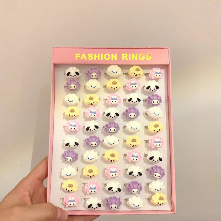 Children's Cartoon Ring Set for Colorful Dress-Up Fun