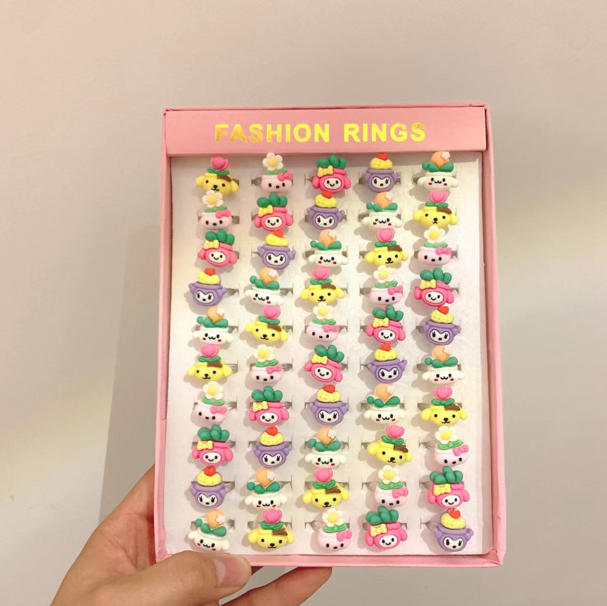 Children's Cartoon Ring Set for Colorful Dress-Up Fun