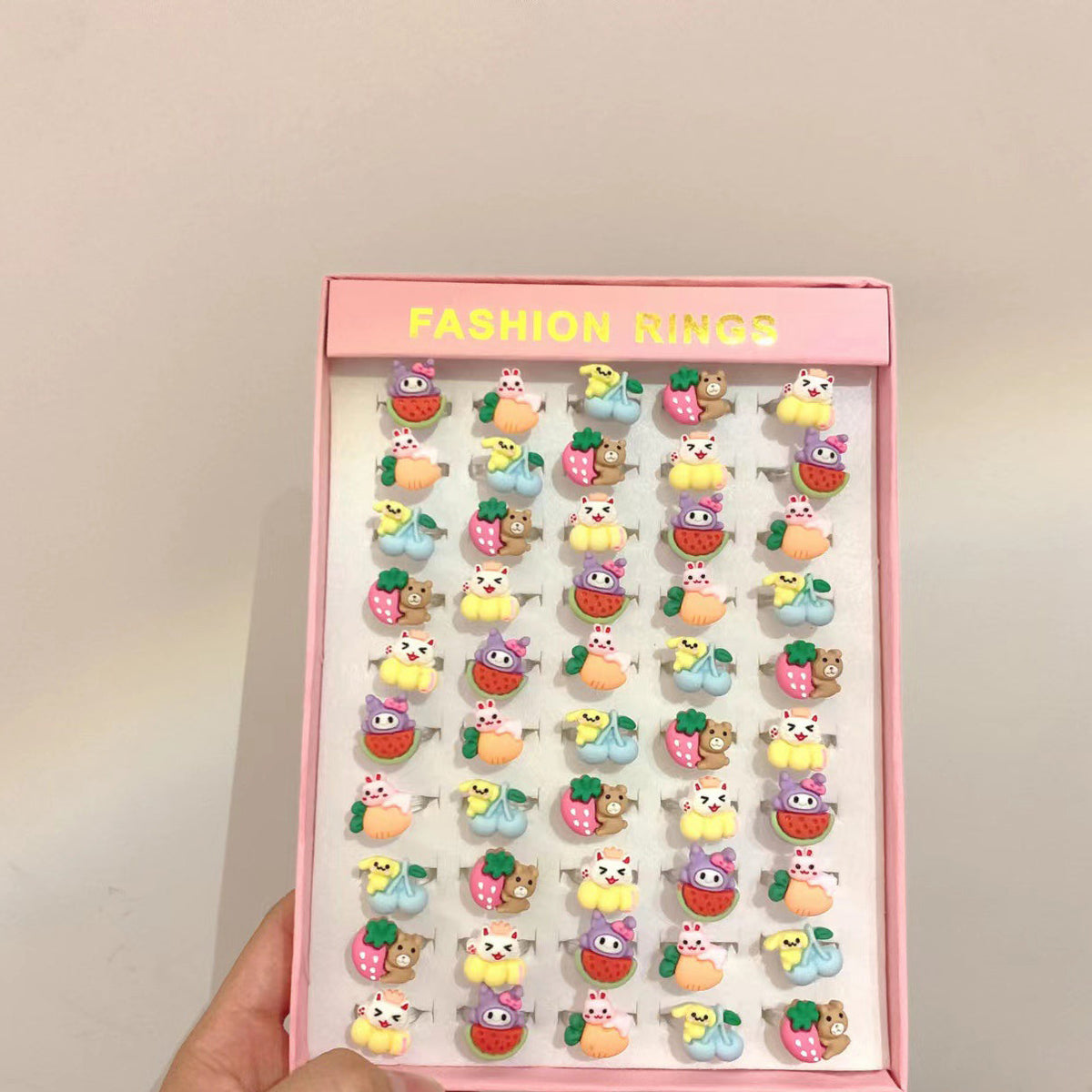 Children's Cartoon Ring Set for Colorful Dress-Up Fun