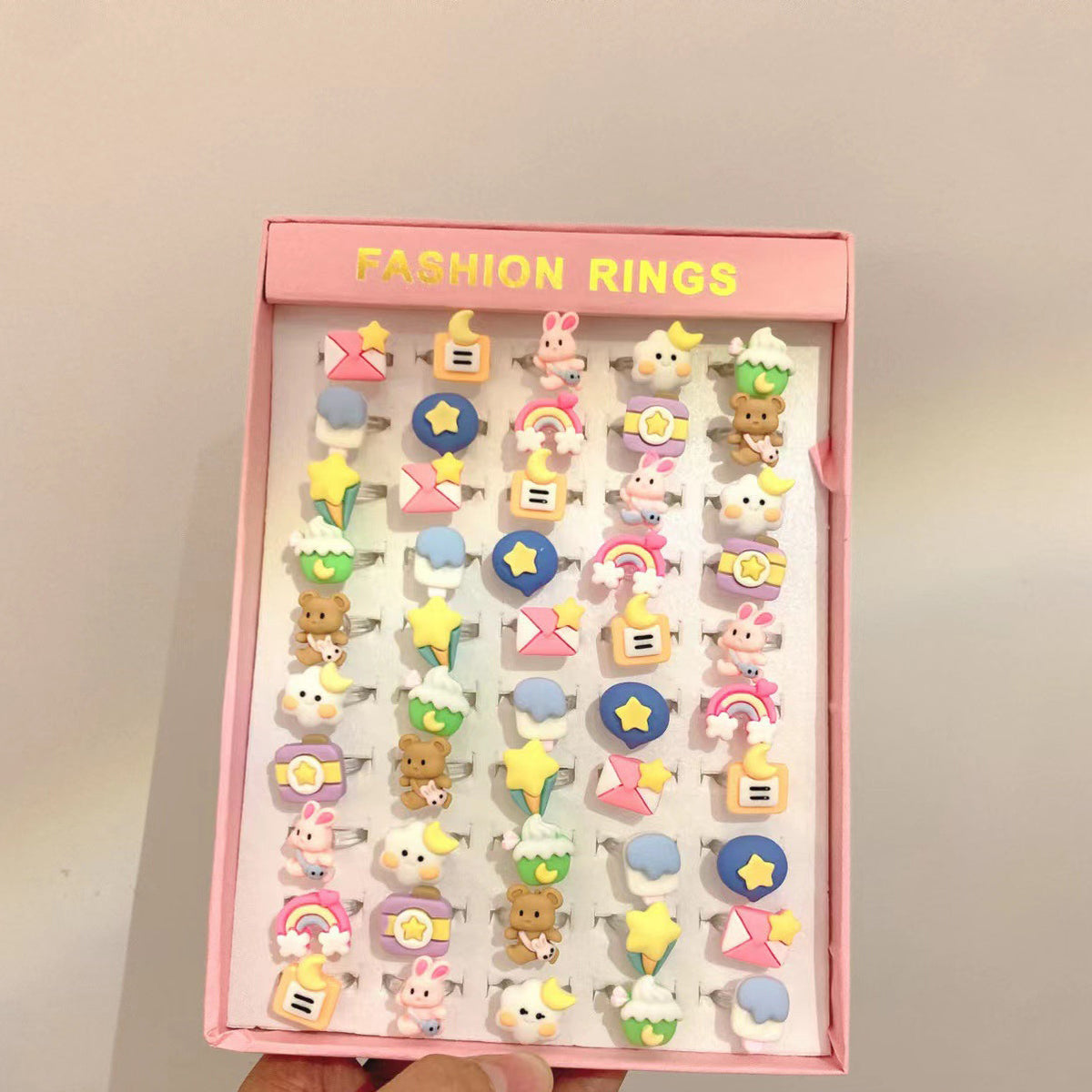 Children's Cartoon Ring Set for Colorful Dress-Up Fun