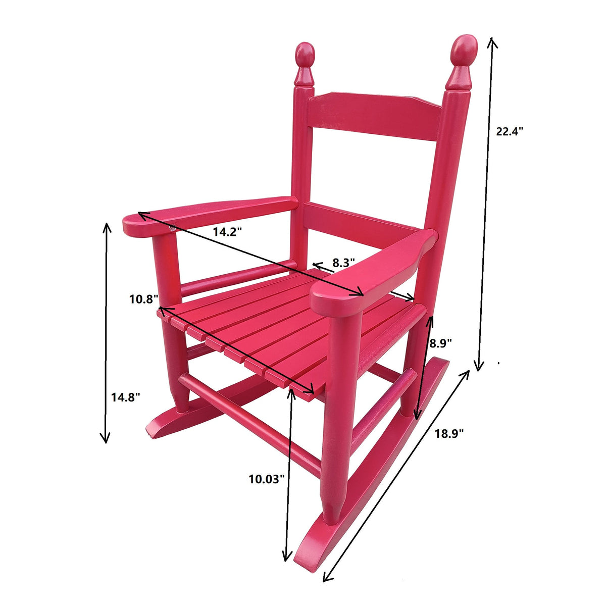 Kids Rocking Chair in Solid Wood for Indoor or Outdoor