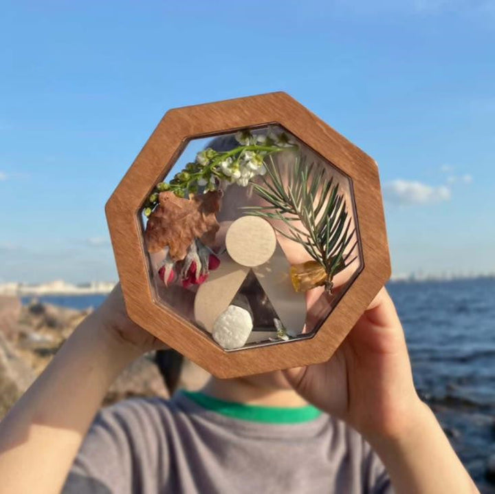 Children's Wooden Kaleidoscope for Screen-Free Nature Play