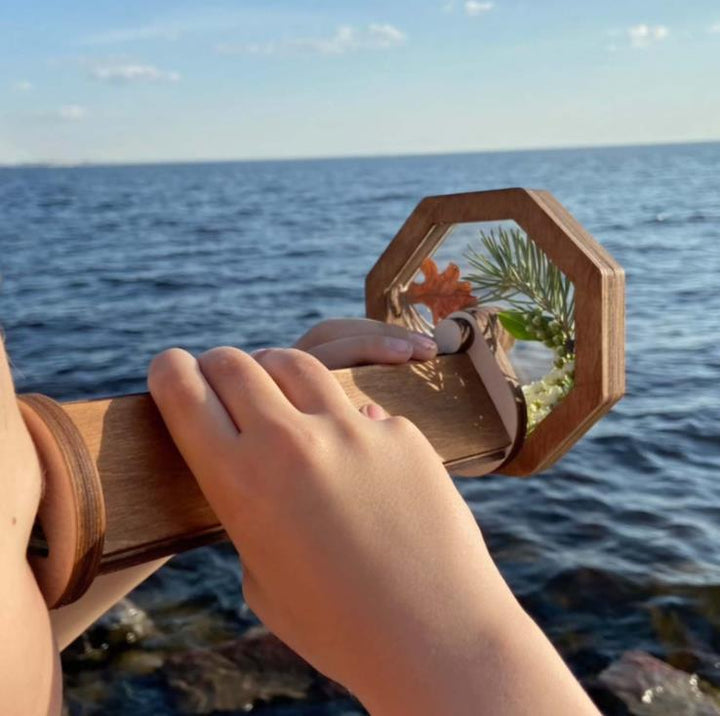 Children's Wooden Kaleidoscope for Screen-Free Nature Play