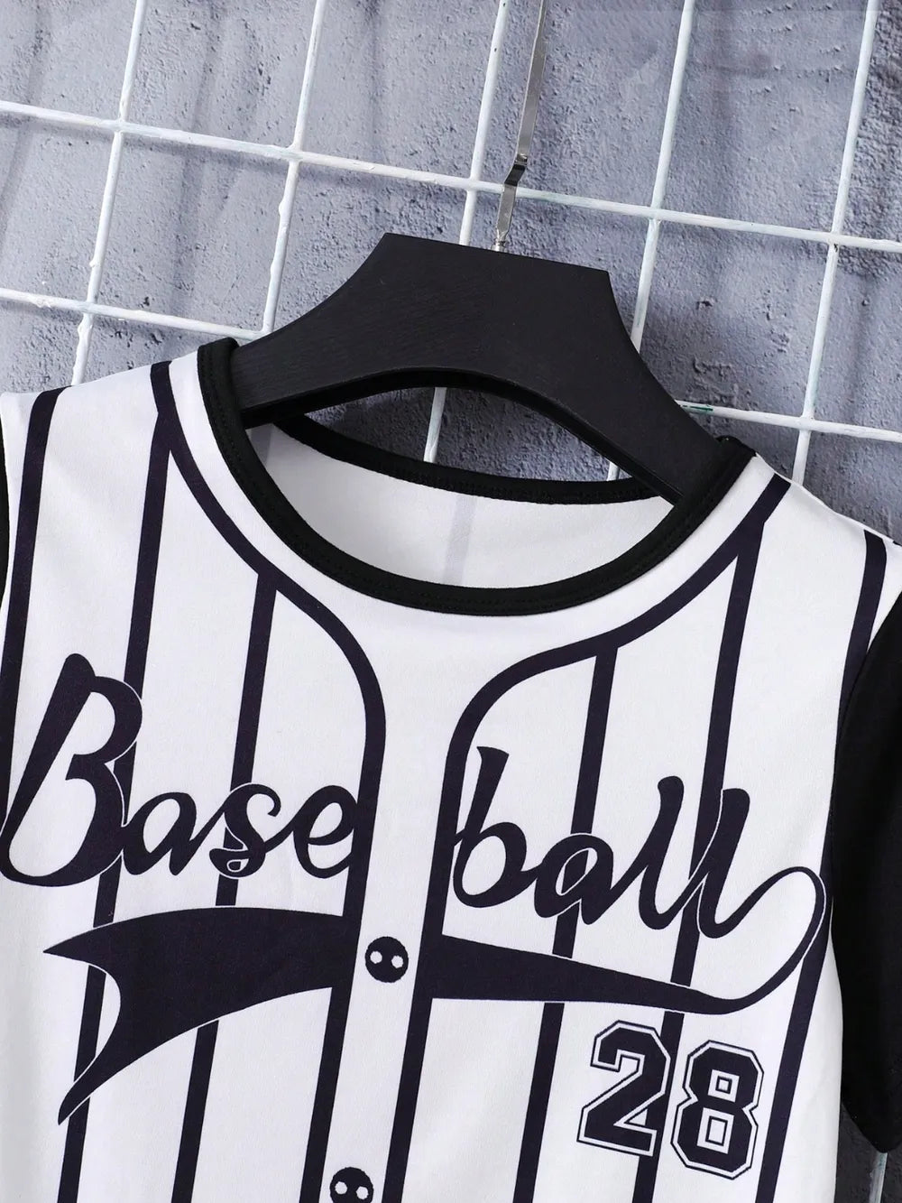 Kids' Striped Baseball Outfit Shirt and Shorts Set