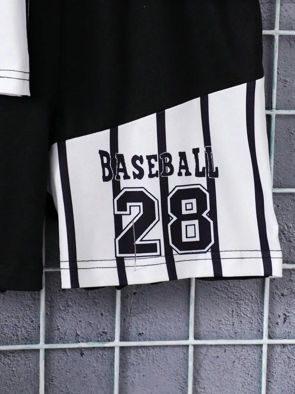 Kids' Striped Baseball Outfit Shirt and Shorts Set