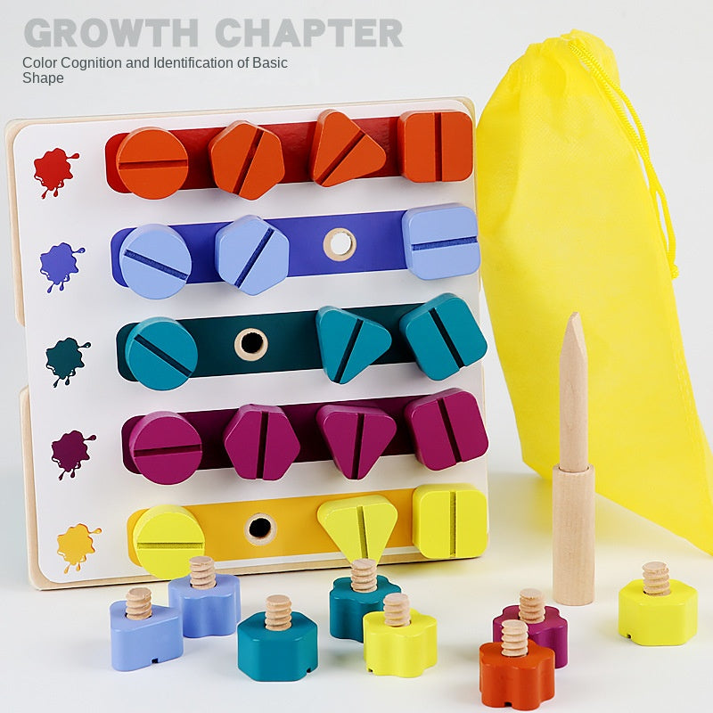 Wooden Shape Matching Puzzle for Fine Motor Learning