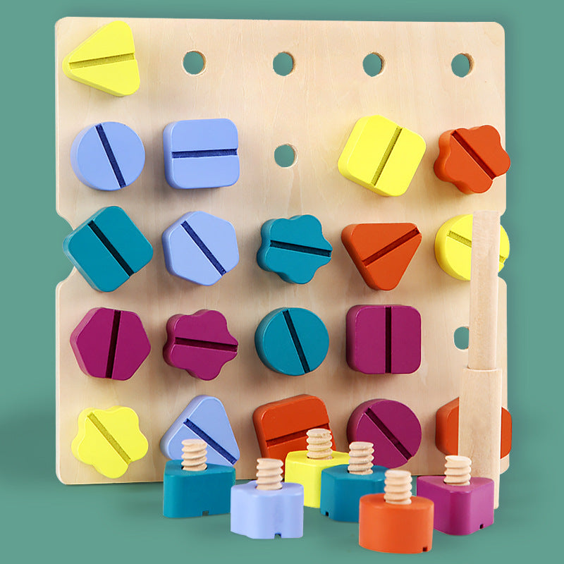 Wooden Shape Matching Puzzle for Fine Motor Learning