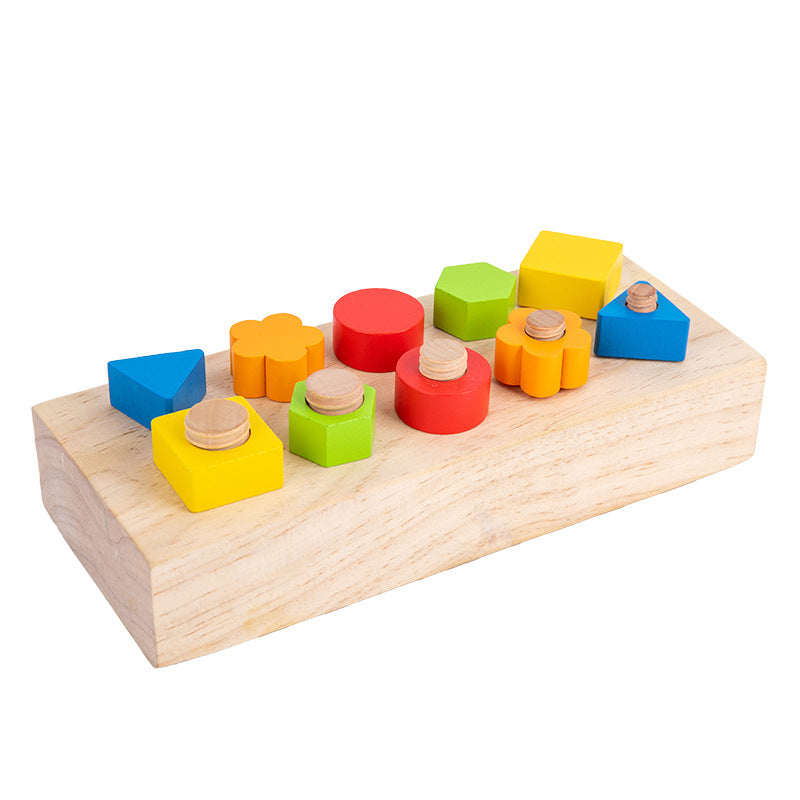 Wooden Fine Motor Toy Board for Shape & Color Play
