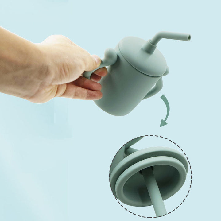 Silicone Training Cup With Straw for Independent Toddlers