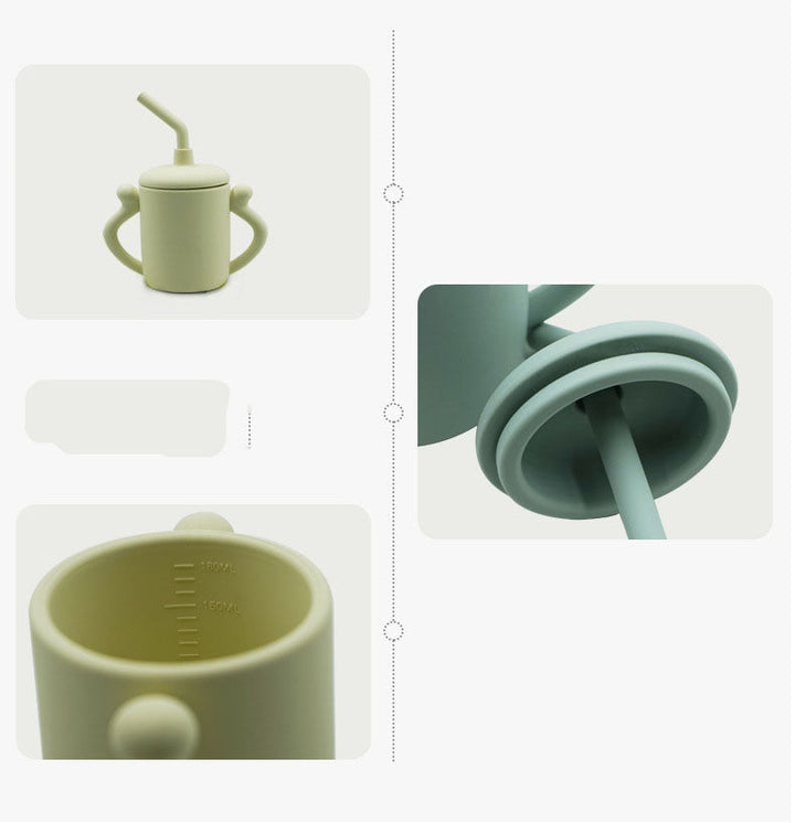 Silicone Training Cup With Straw for Independent Toddlers