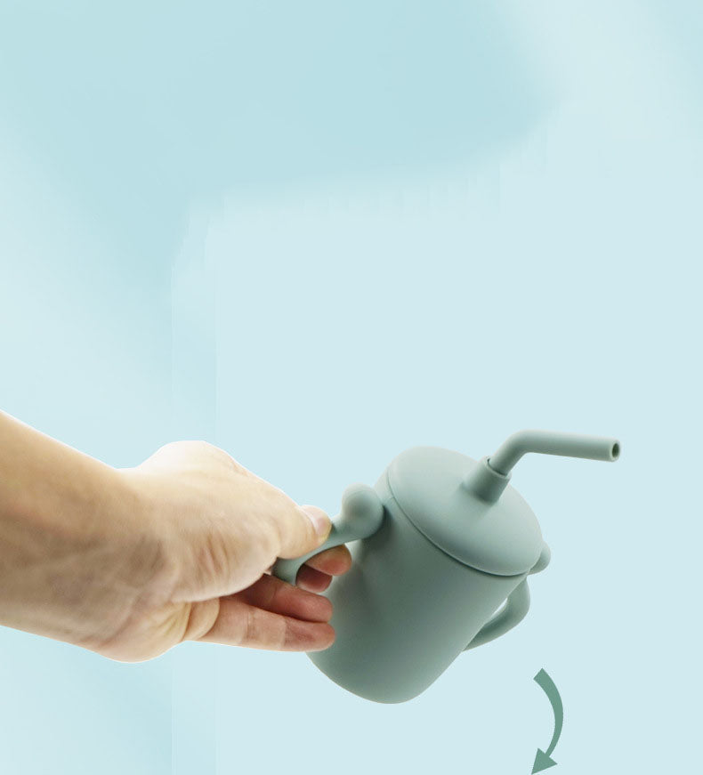 Silicone Training Cup With Straw for Independent Toddlers