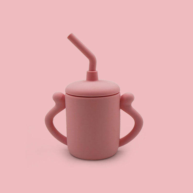 Silicone Training Cup With Straw for Independent Toddlers