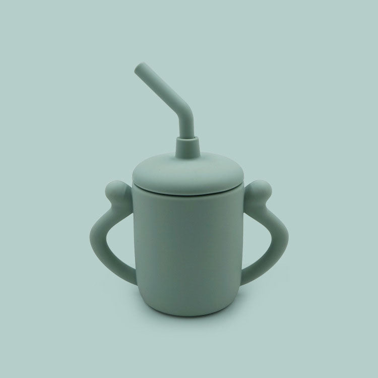 Silicone Training Cup With Straw for Independent Toddlers