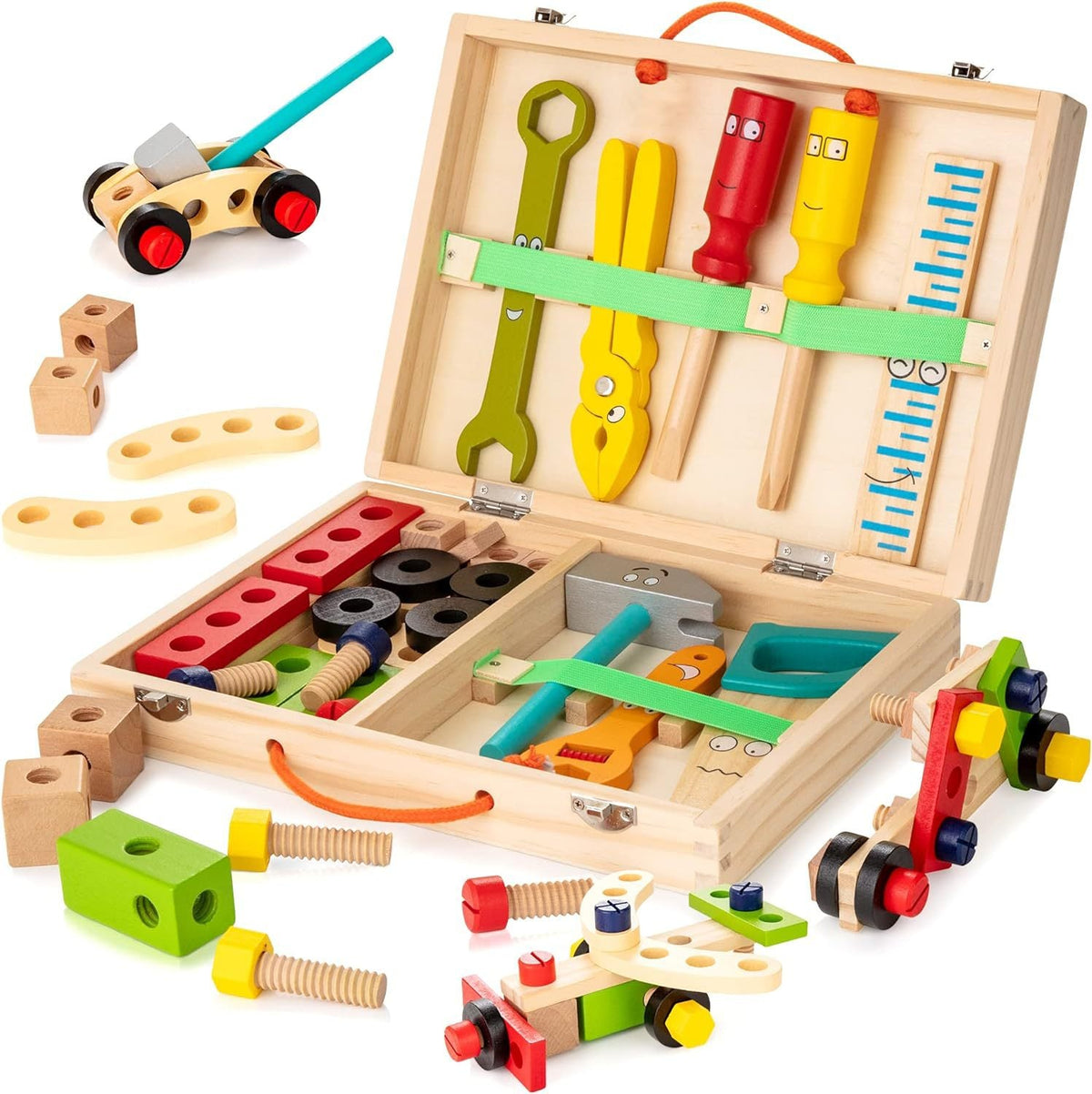 Wooden Repair Toolbox Toy for Kids' Hands-On STEM Play