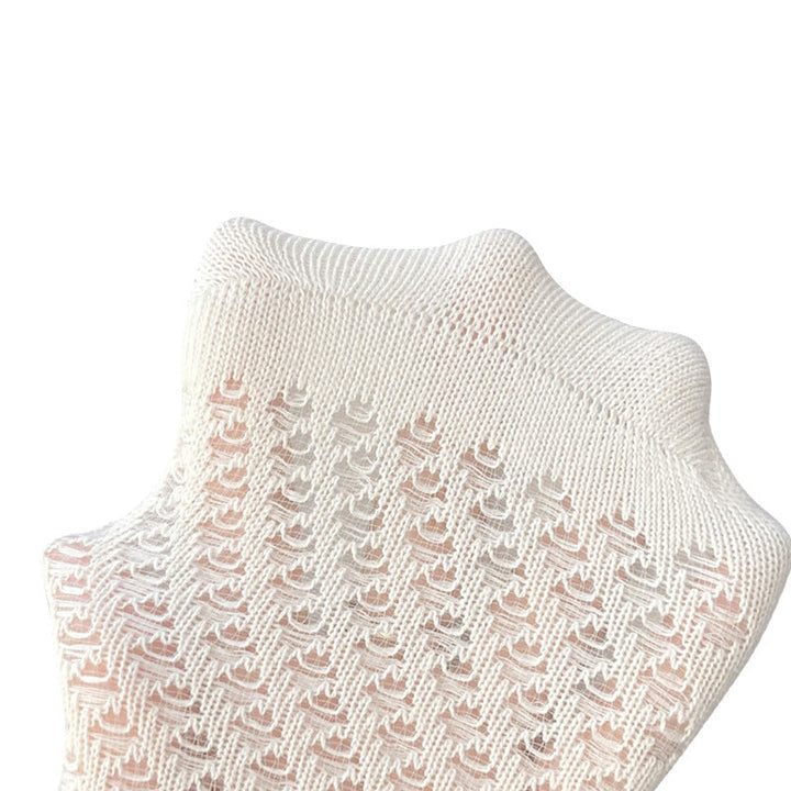 Girls' Cotton Knee-High Socks with Bow, Breathable Mesh