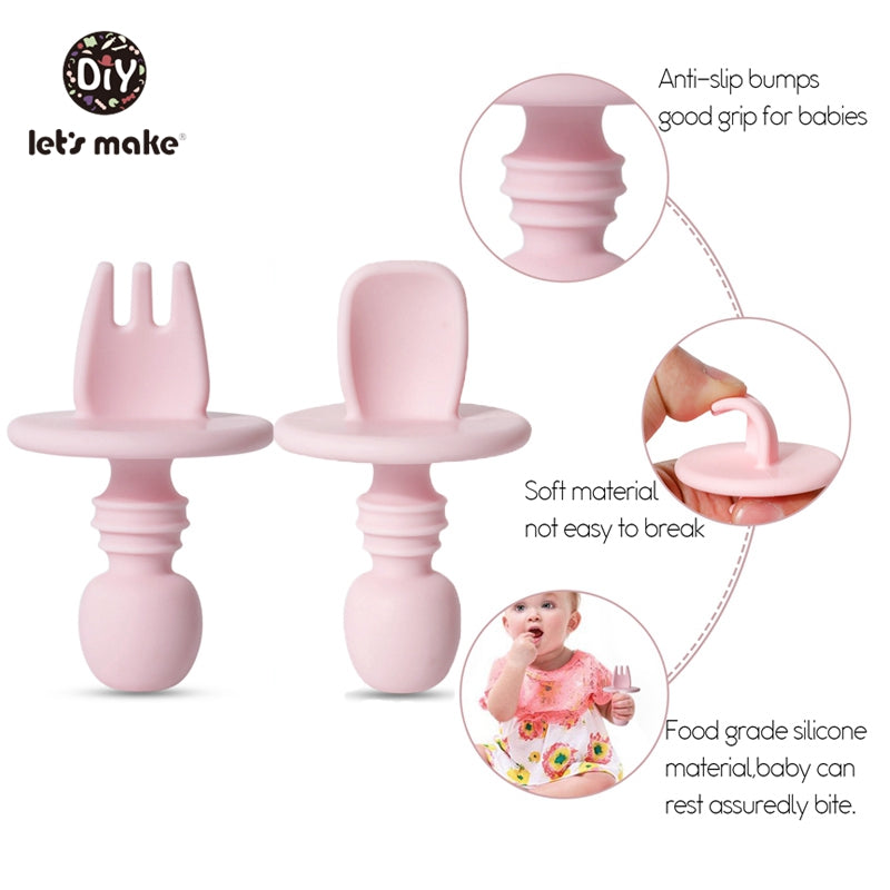 Silicone Baby Utensils Set – Easy-Grip Self-Feeding
