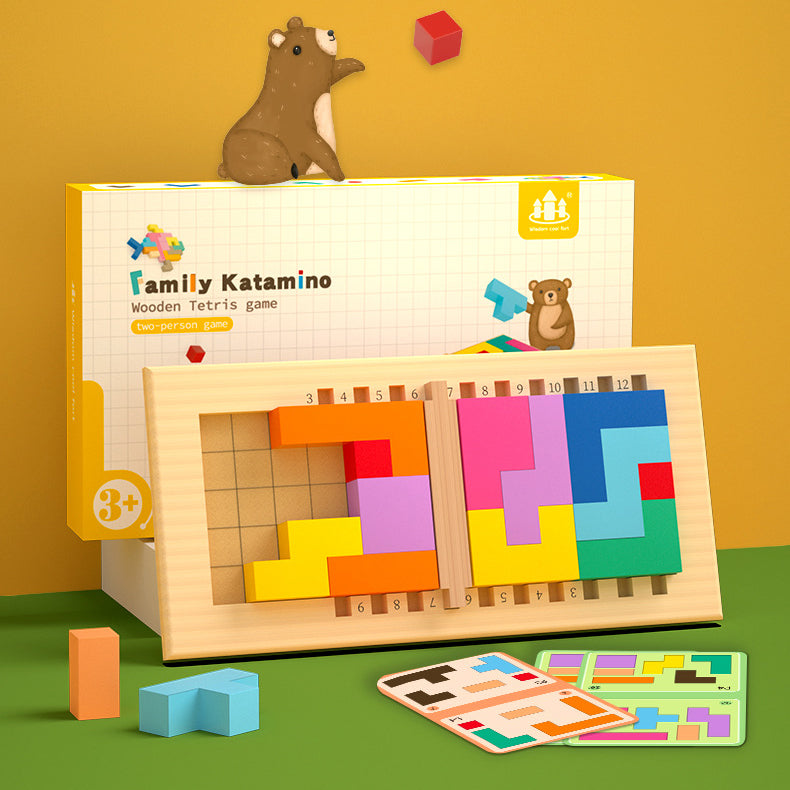 Wooden Tetris Puzzle Game for Screen-Free Thinking