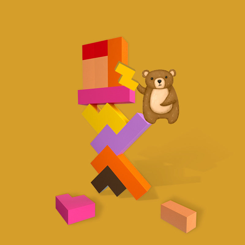 Wooden Tetris Puzzle Game for Screen-Free Thinking