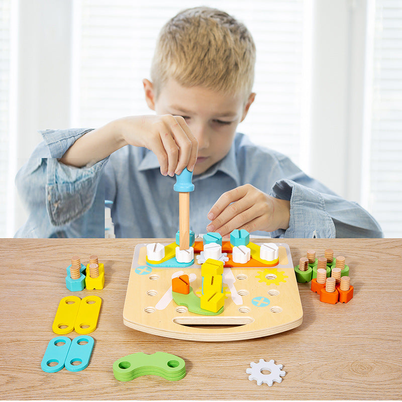 Wooden Fine-Motor Puzzle Toy for Letters and Patterns