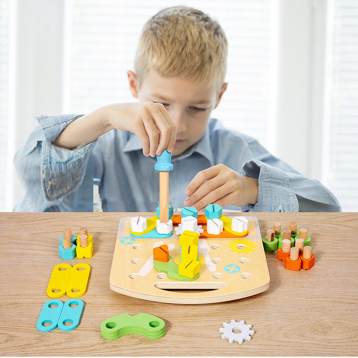 Wooden Fine-Motor Puzzle Toy for Letters and Patterns