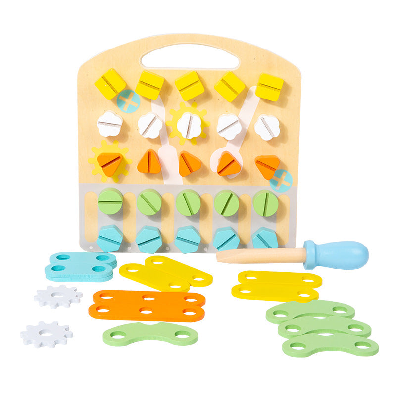 Wooden Fine-Motor Puzzle Toy for Letters and Patterns