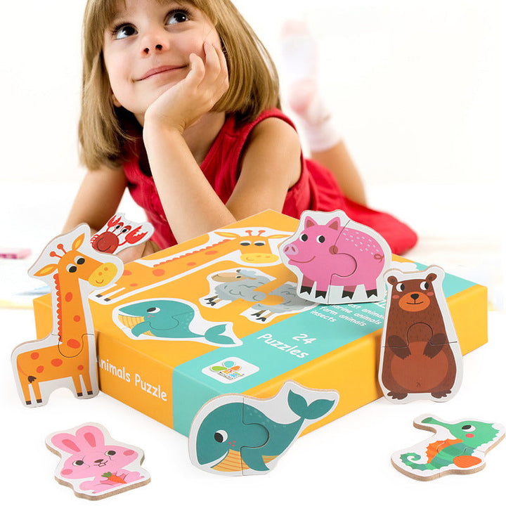 Wooden Matching Puzzles for Screen-Free Early Learning