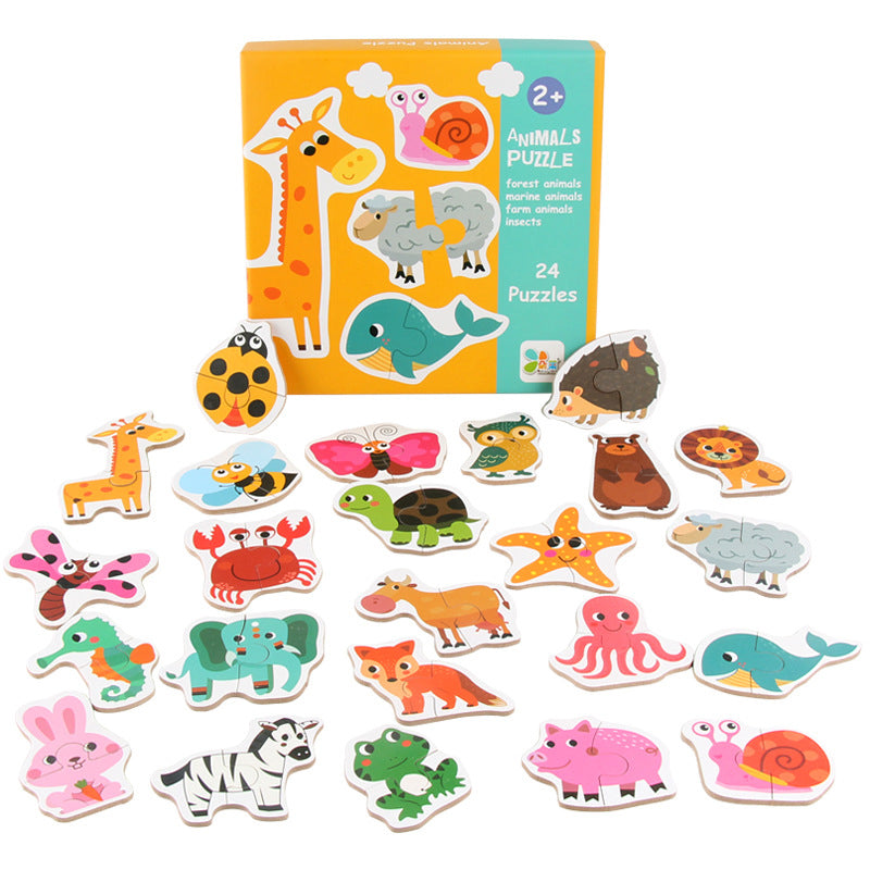 Wooden Matching Puzzles for Screen-Free Early Learning