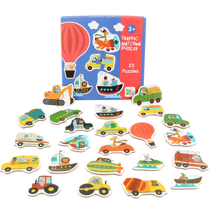 Wooden Matching Puzzles for Screen-Free Early Learning