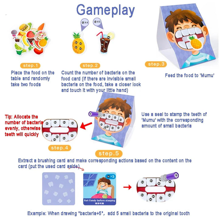 Children's Tooth Brushing Board Game for Healthy Habits