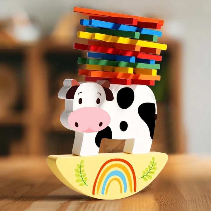 Wooden Animal Stacking Toy for Toddler Skill Building