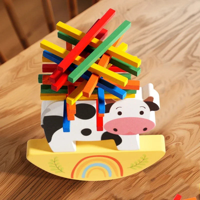 Wooden Animal Stacking Toy for Toddler Skill Building