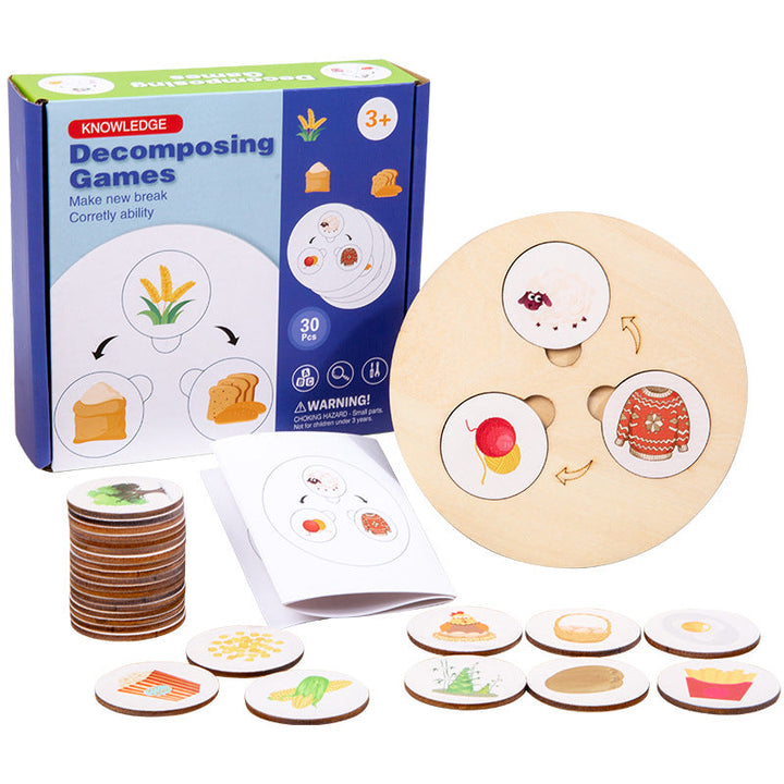 Wooden Decomposition Puzzle for Screen-Free Learning