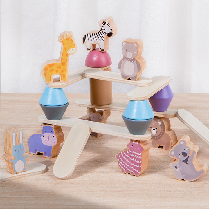 Wooden Dinosaur Stacking Toy for Creative Balance Play