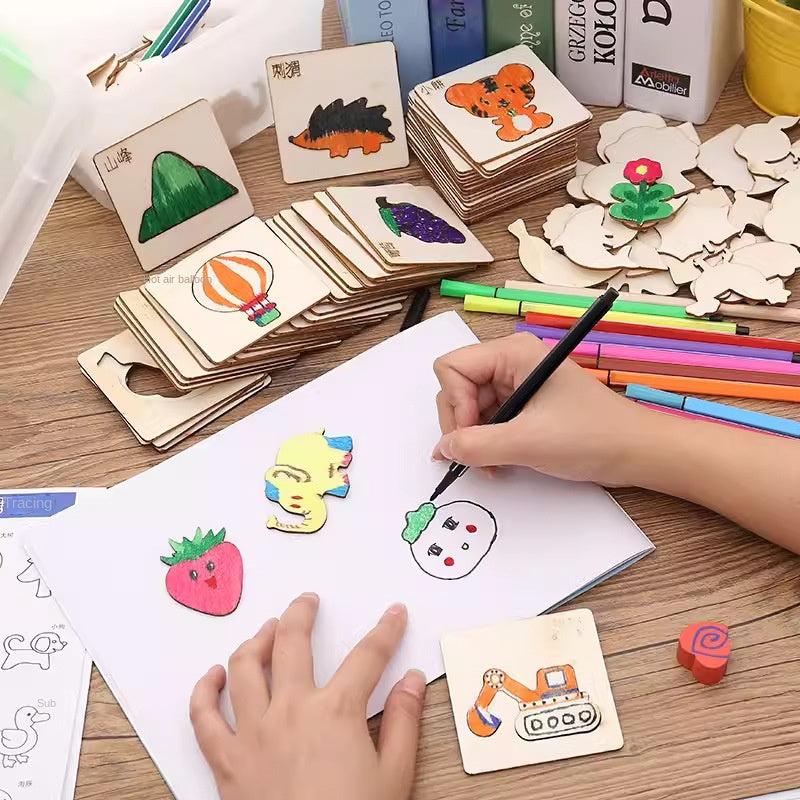 Wooden Drawing Stencils for Easy Kids' Creative Play