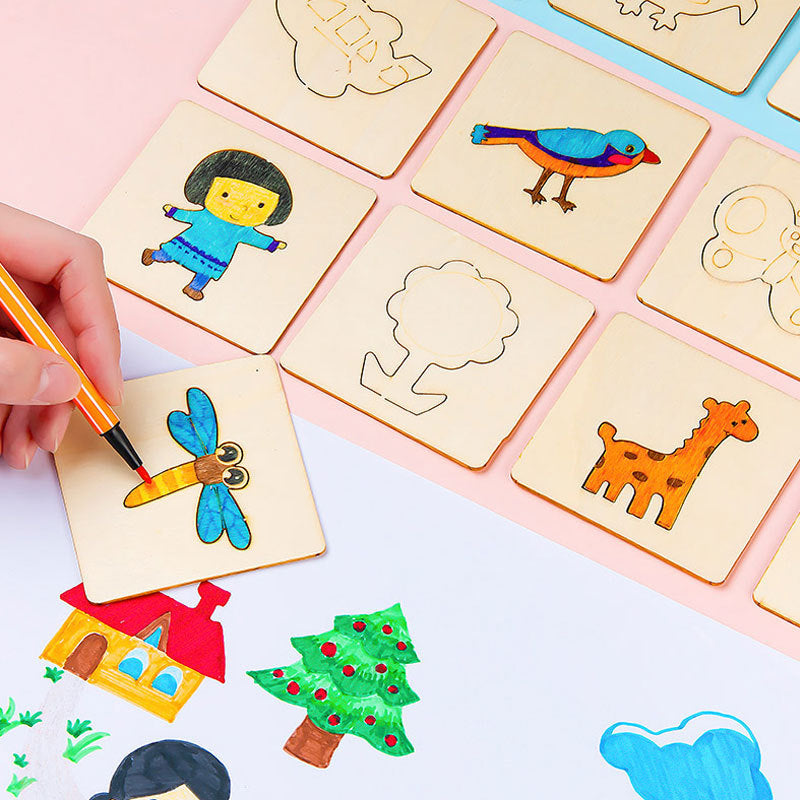 Wooden Drawing Stencils for Easy Kids' Creative Play
