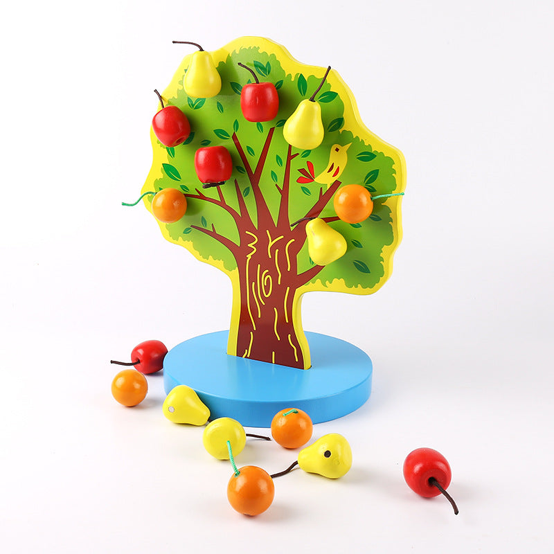 Wooden Magnetic Fruit Tree Toy for Counting Skills