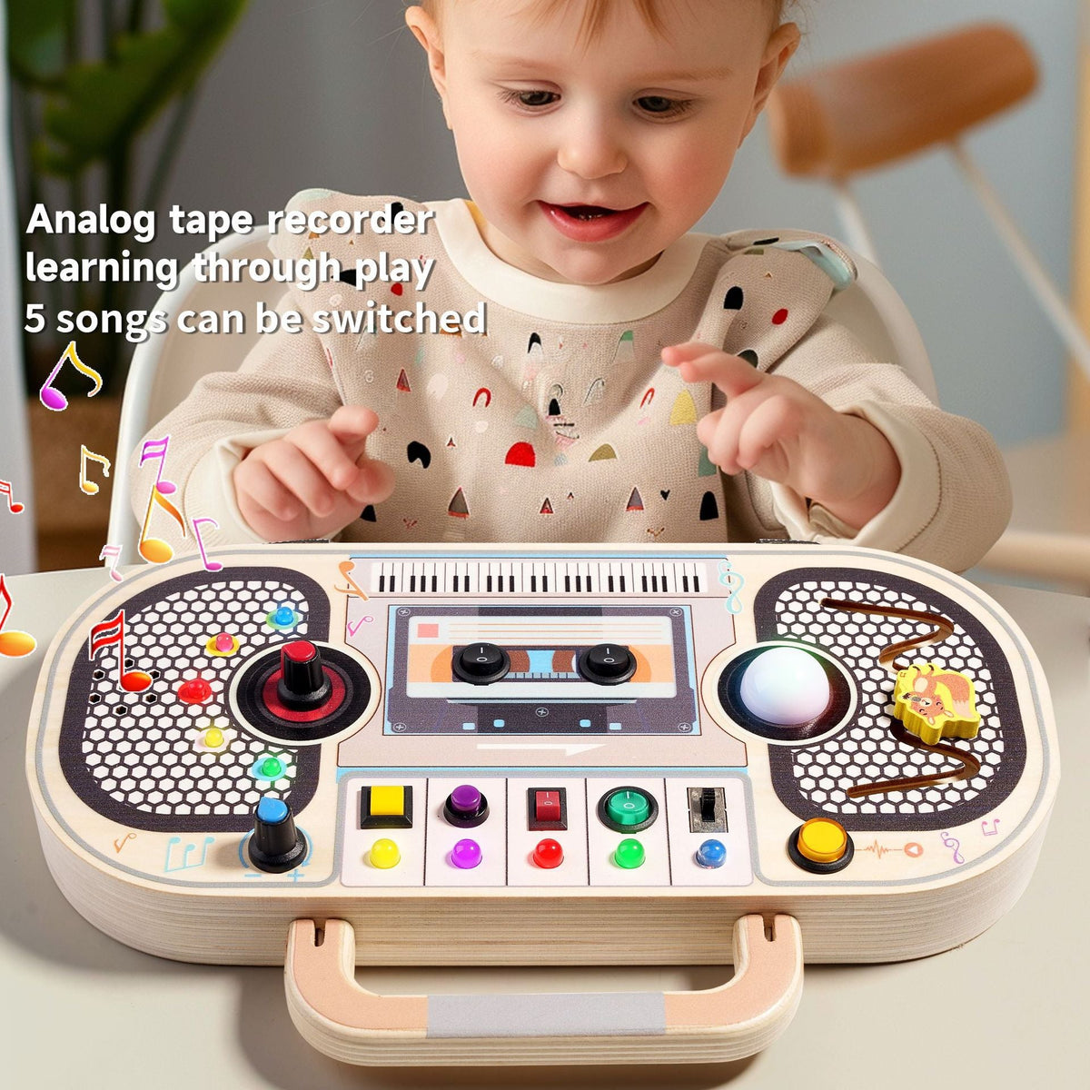 Wooden Music Activity Center for Screen-Free Play