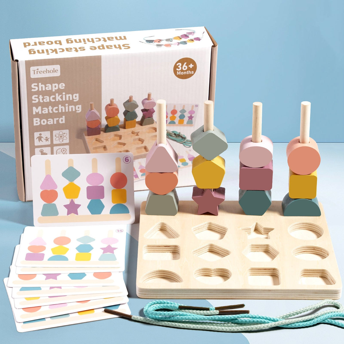 Wooden Shape Matching Toy for Screen-Free Learning