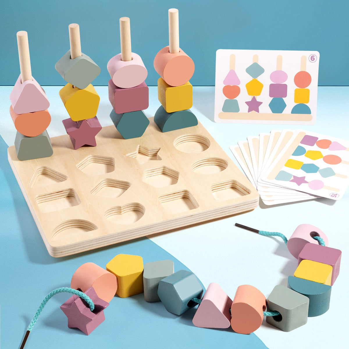 Wooden Shape Matching Toy for Screen-Free Learning
